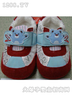 麗嬰房藍色小熊嬰兒鞋