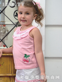 伊比奇粉色女童短袖