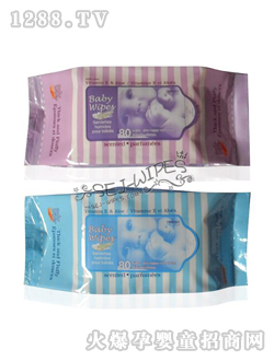 舒爾潔嬰兒濕巾淺紫色包裝