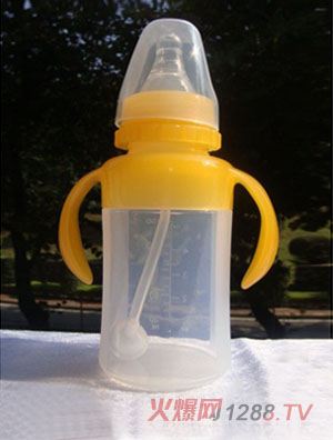 歐貝兒硅橡膠標(biāo)口直身黃奶瓶
