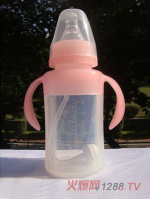 歐貝兒硅橡膠標口直身粉奶瓶