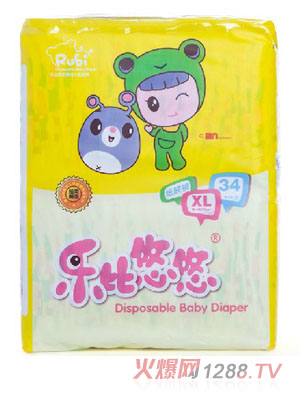 樂比悠悠透氣柔韌紙尿褲XL34片
