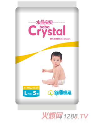 水晶寶貝舒薄棉柔嬰兒紙尿褲L5