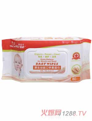 壹壹寶原生谷胚口手柔濕巾80片裝