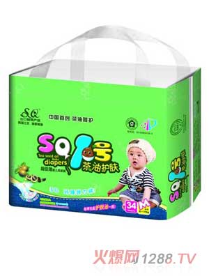 SQ1號茶油護(hù)膚嬰兒紙尿褲M碼