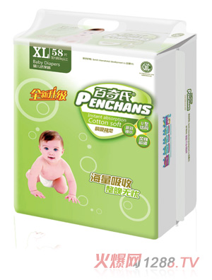 百奇氏特大包裝瞬吸棉柔升級版XL58