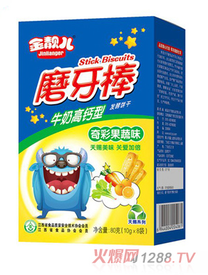 金靚兒天賜系列牛奶高鈣型奇彩果蔬味磨牙棒獨立條盒裝