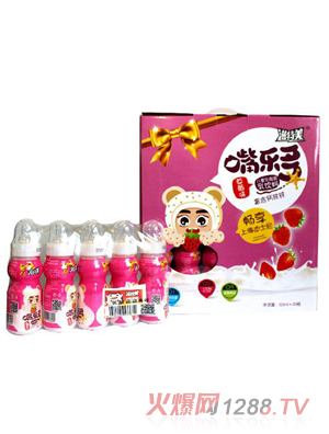 滋特美嘴樂(lè)多兒童乳酸菌乳飲料 草莓味 20瓶箱裝粉色