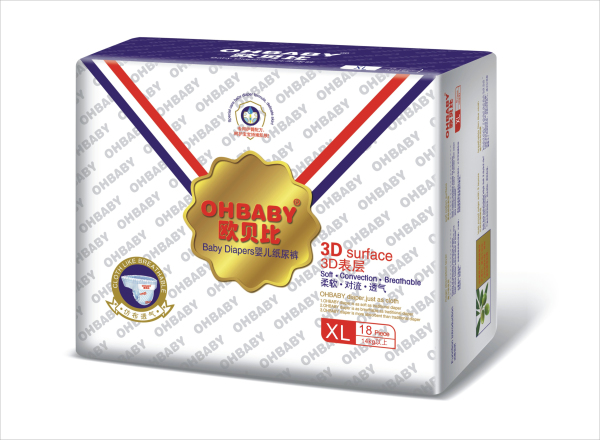 歐貝比3D表層紙尿褲XL18