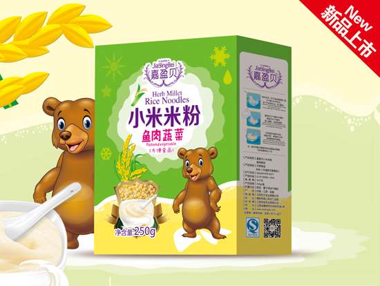 嘉盈貝魚肉蔬菜小米米粉盒裝