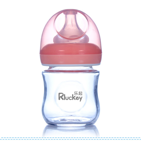 樂起玻璃奶瓶粉色