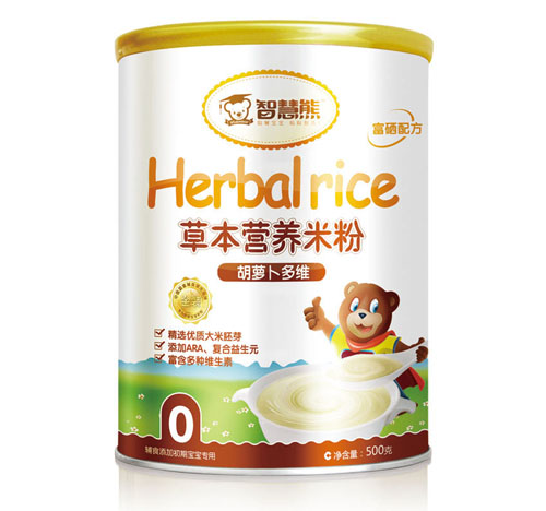 智慧熊胡蘿卜多維草本營(yíng)養(yǎng)米粉0段聽裝