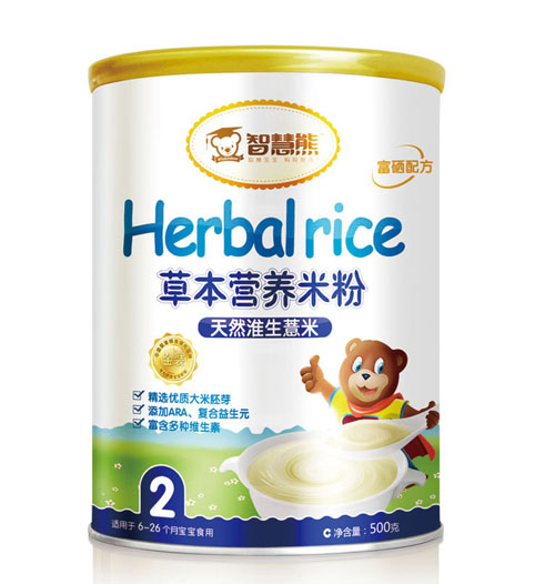 智慧熊天然淮山薏米草本營(yíng)養(yǎng)米粉2段聽裝