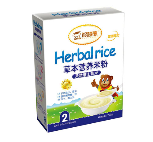 智慧熊天然淮山薏米草本營(yíng)養(yǎng)米粉1段盒裝