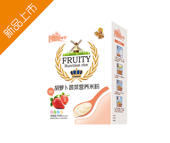 咪可胡蘿卜蔬菜水果奶米粉(盒-草莓味)