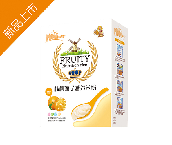 咪可核桃蓮子水果奶米粉-(盒-香橙味)