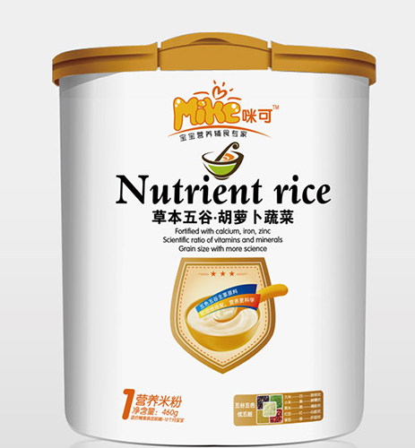 咪可草本五谷胡蘿卜蔬菜營養(yǎng)米粉1段桶裝