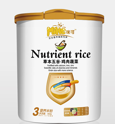 咪可草本五谷雞肉蔬菜營養(yǎng)米粉3段桶裝